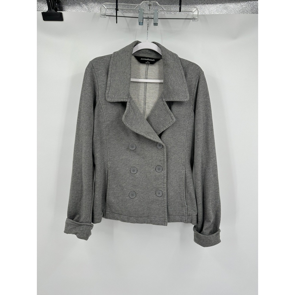 Norma Kamali Womens Minimalist Knit Blazer Size L Capsule Preppy Quiet Luxury‎
